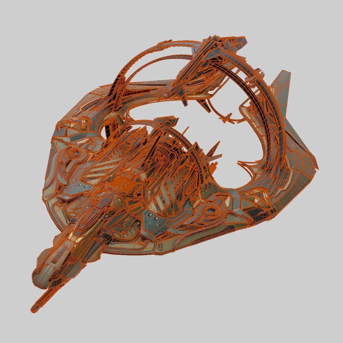 Warp Spaceship 3D model_5