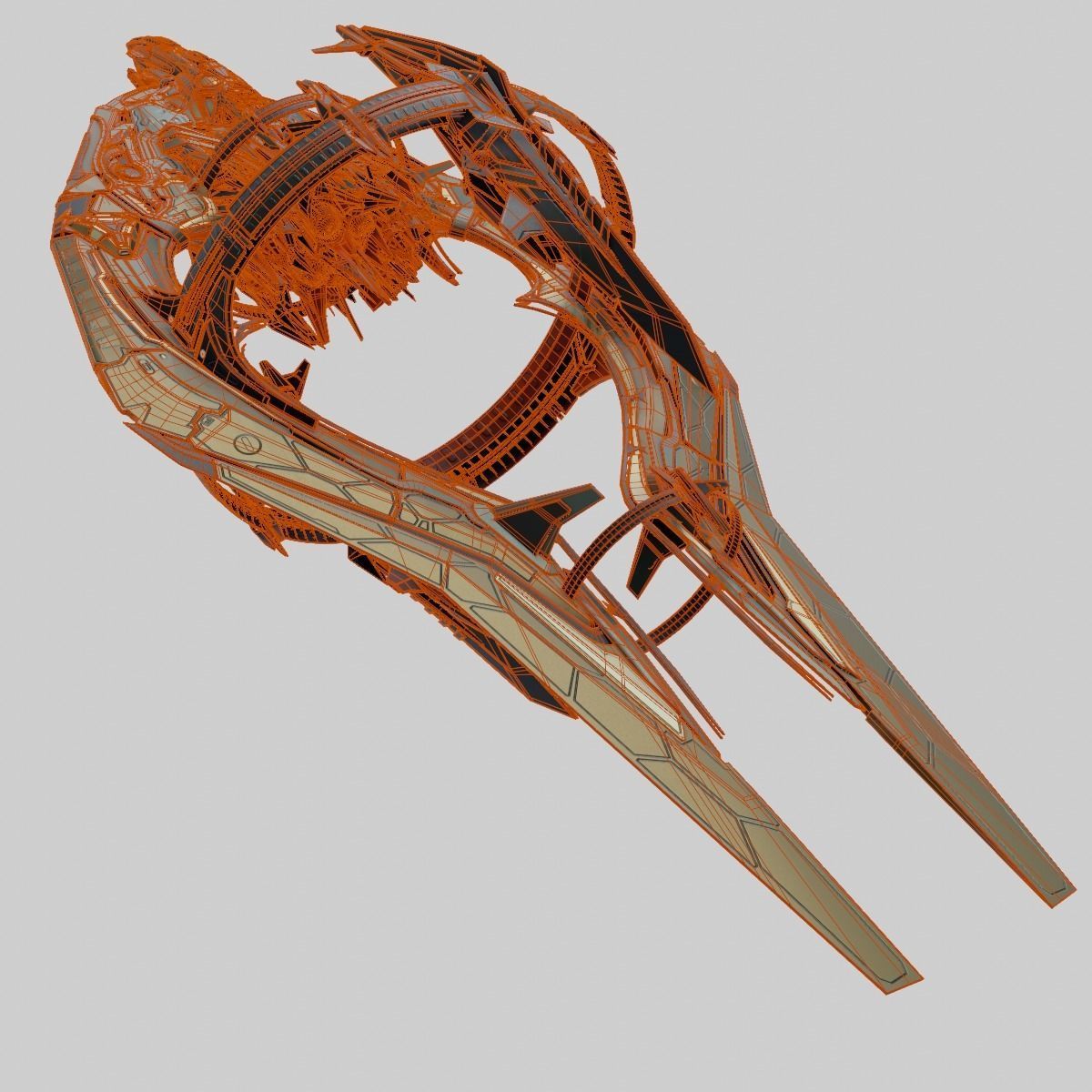 Warp Spaceship 3D model_10