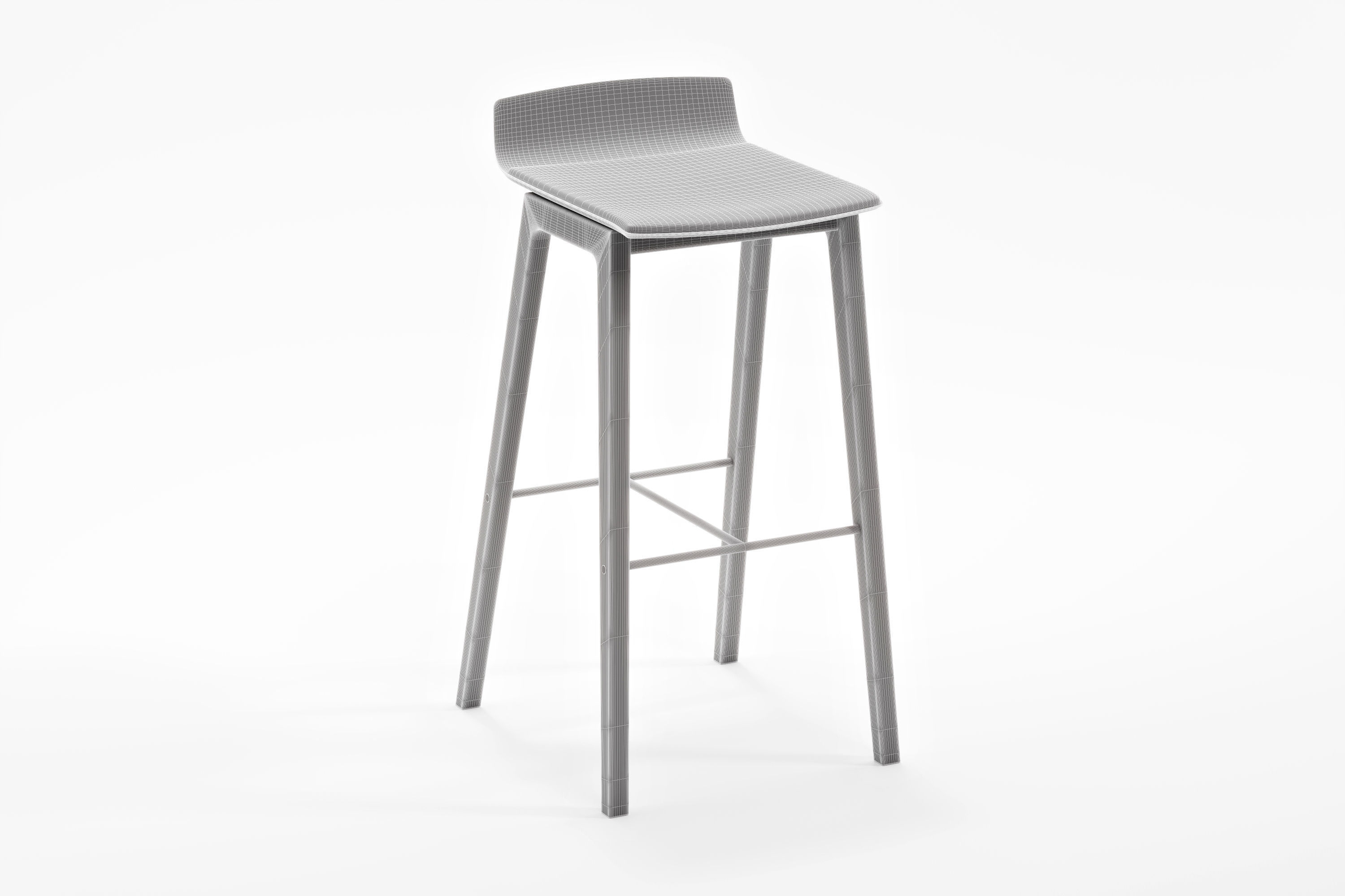 Upholstered Counter Stool - Koenig Neurath 3D model_4