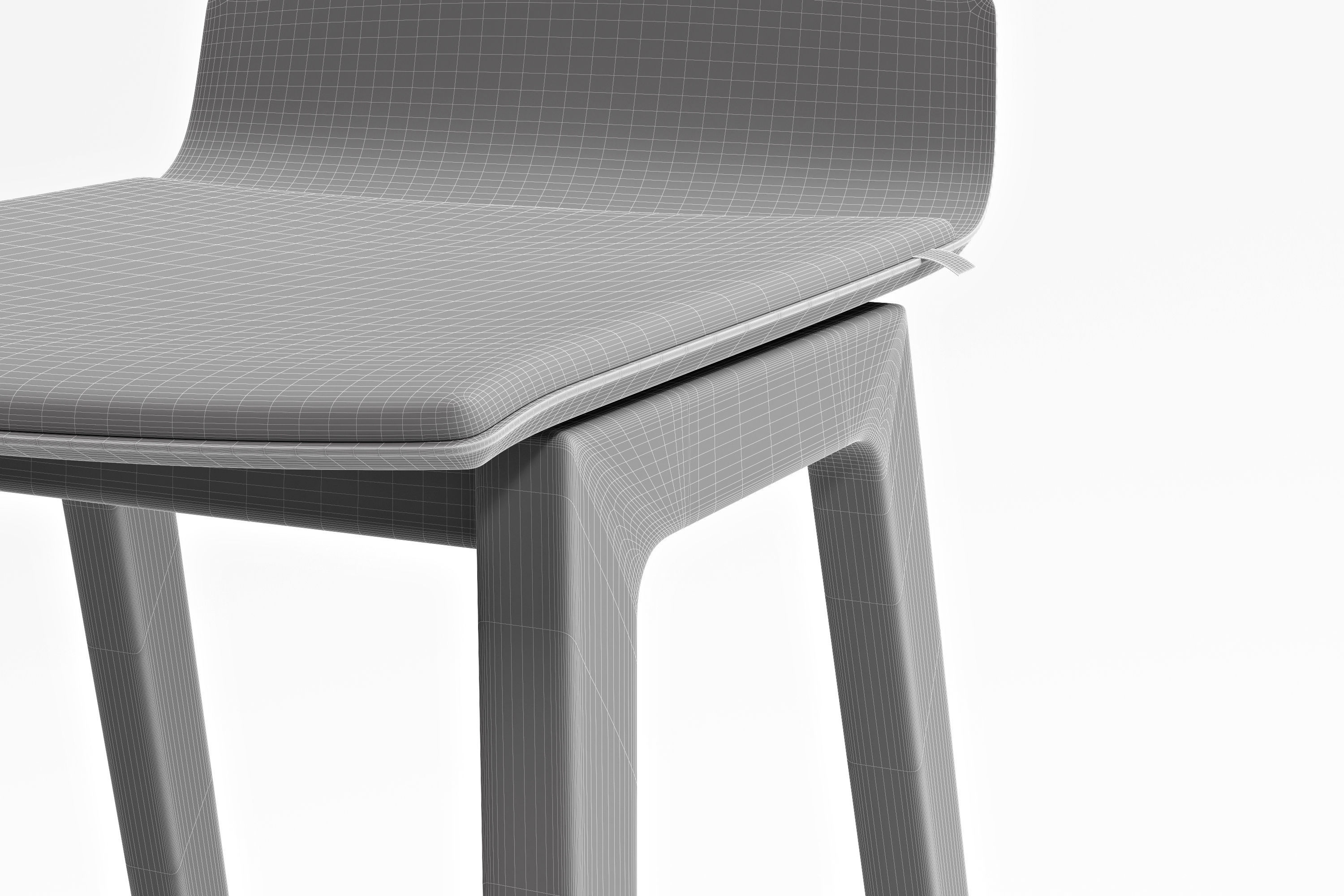 Upholstered Counter Stool - Koenig Neurath 3D model_5