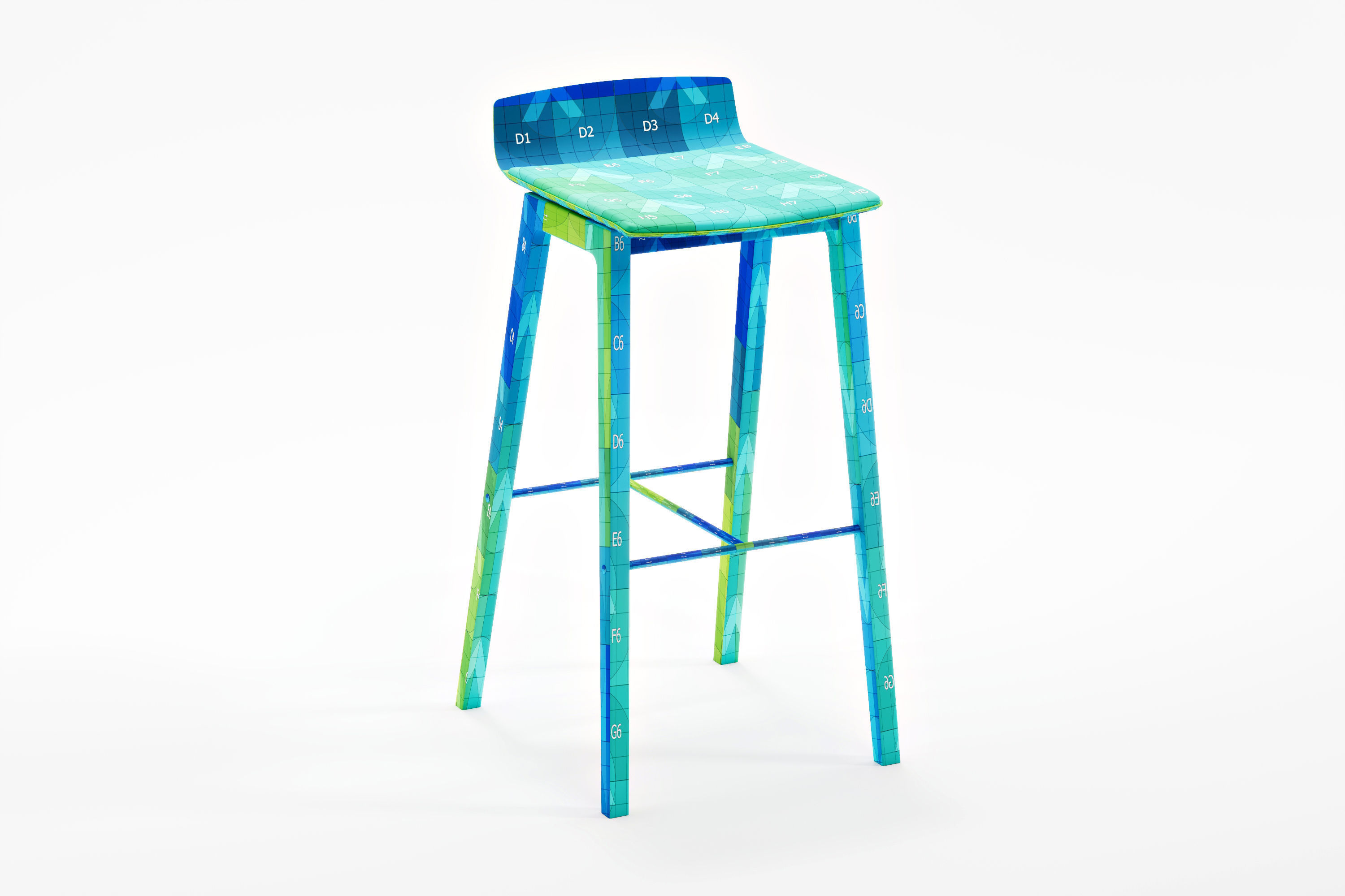 Upholstered Counter Stool - Koenig Neurath 3D model_6