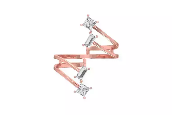 Women Wedding Engagement Bypass Ring