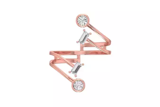 Women Wedding Engagement Bypass Ring