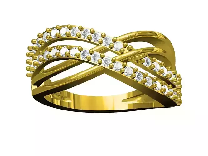 Diamond Criss Crooss Cocktail Engagement ring