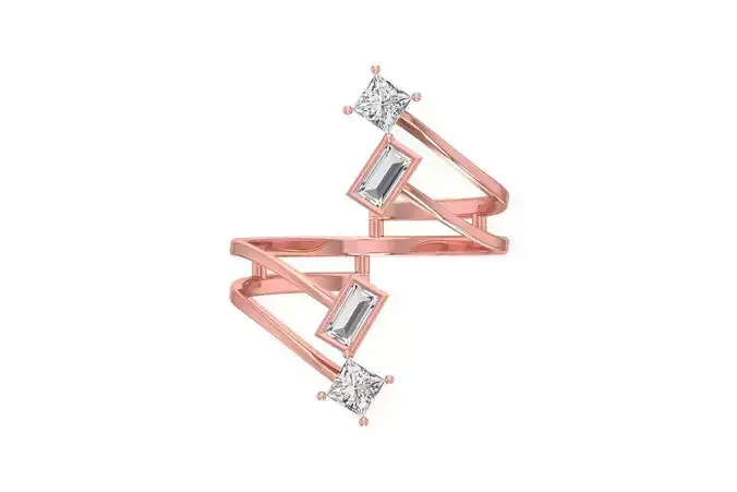 Women Wedding Engagement Bypass Ring