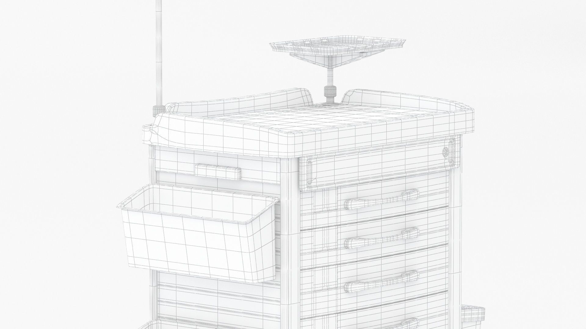Detecto MS3C-550 Lite Mobile Medication Crash Cart 3D model_17