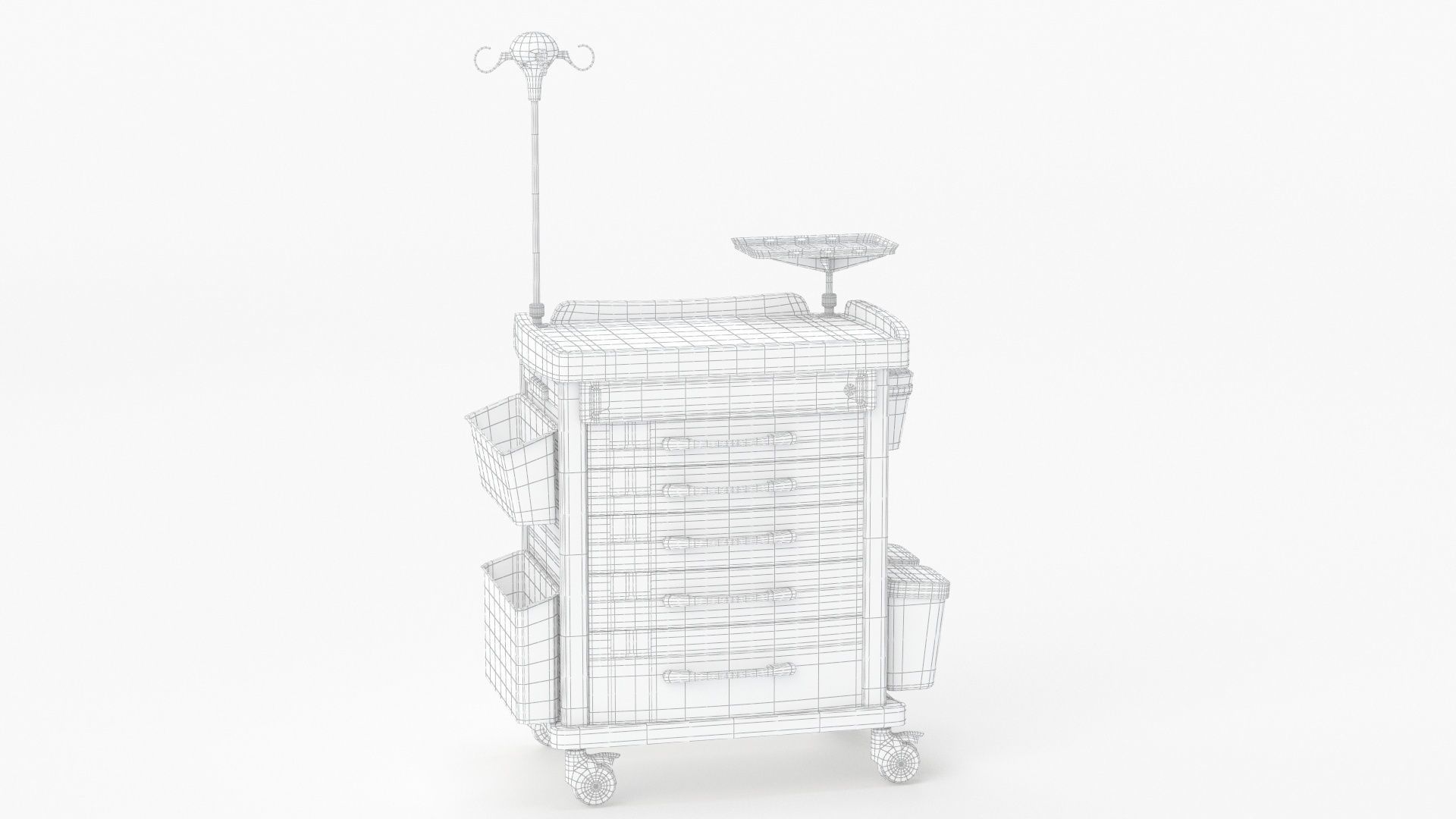 Detecto MS3C-550 Lite Mobile Medication Crash Cart 3D model_8