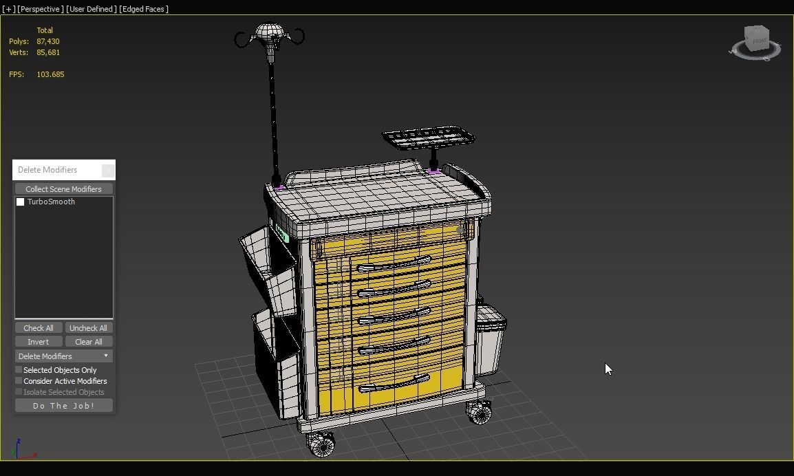 Detecto MS3C-550 Lite Mobile Medication Crash Cart 3D model_2
