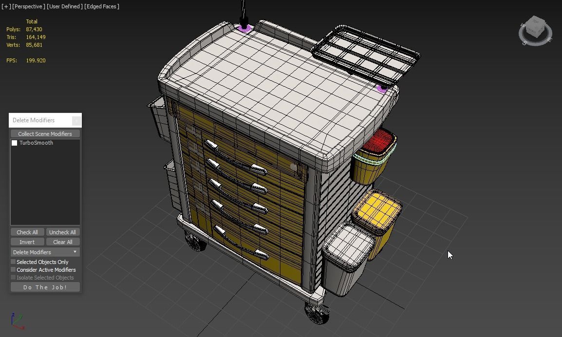 Detecto MS3C-550 Lite Mobile Medication Crash Cart 3D model_7