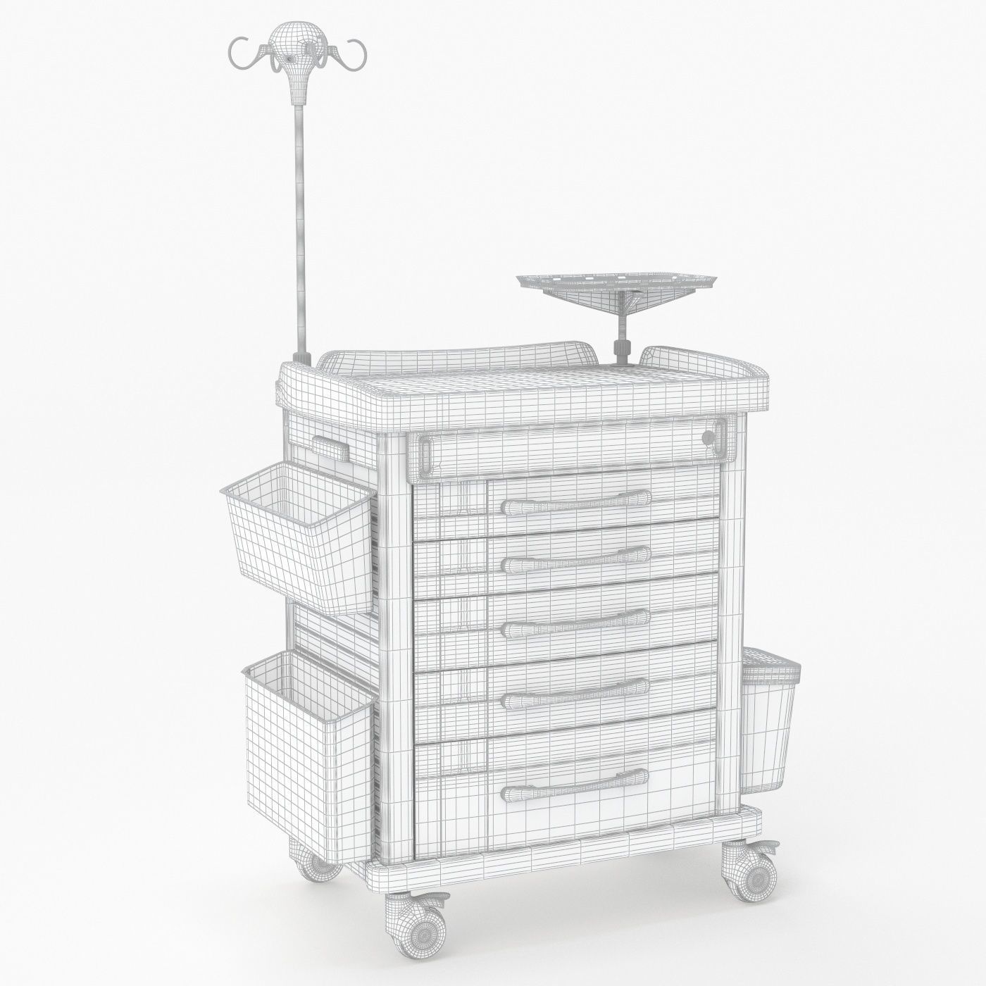 Detecto MS3C-550 Lite Mobile Medication Crash Cart 3D model_38