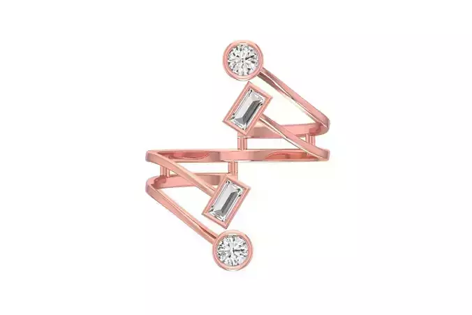 Women Wedding Engagement Bypass Ring