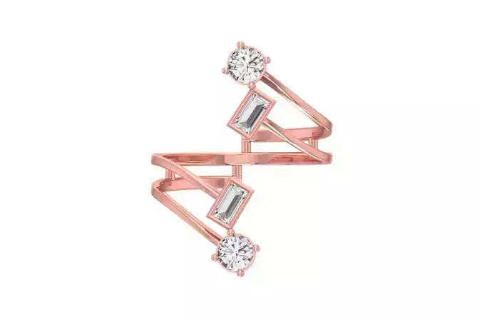 Women Wedding Engagement Bypass Ring