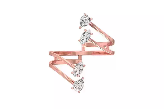 Women Wedding Engagement Bypass Ring