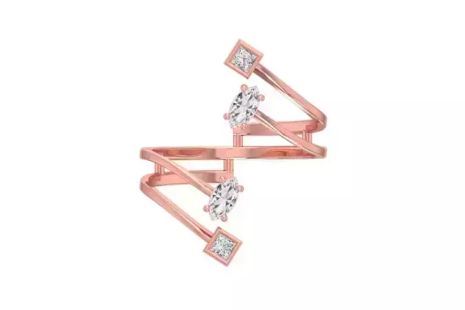 Women Wedding Engagement Bypass Ring