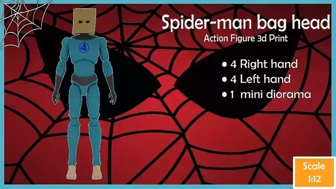 Spider man bag head Action figure