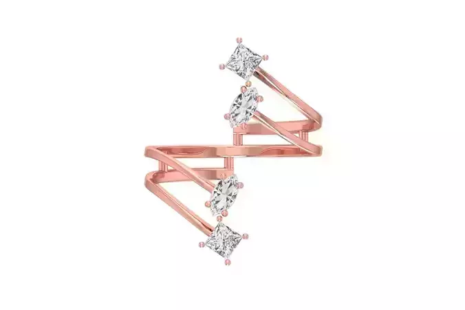 Women Wedding Engagement Bypass Ring