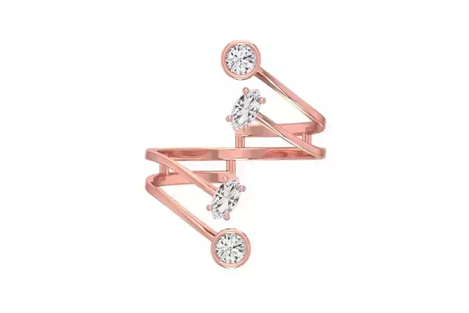 Women Wedding Engagement Bypass Ring