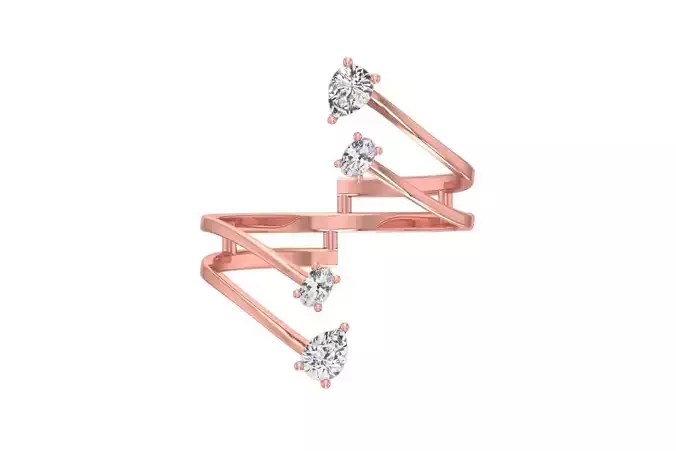 Women Wedding Engagement Bypass Ring