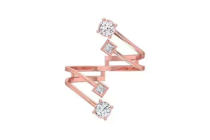 Women Wedding Engagement Bypass Ring