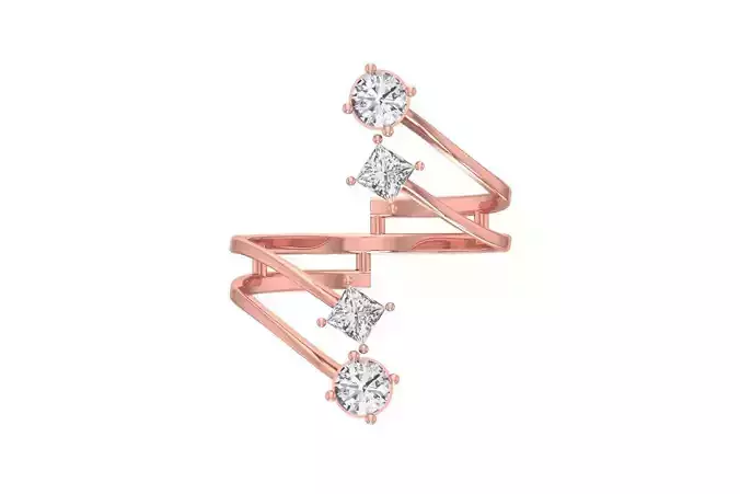 Women Wedding Engagement Bypass Ring