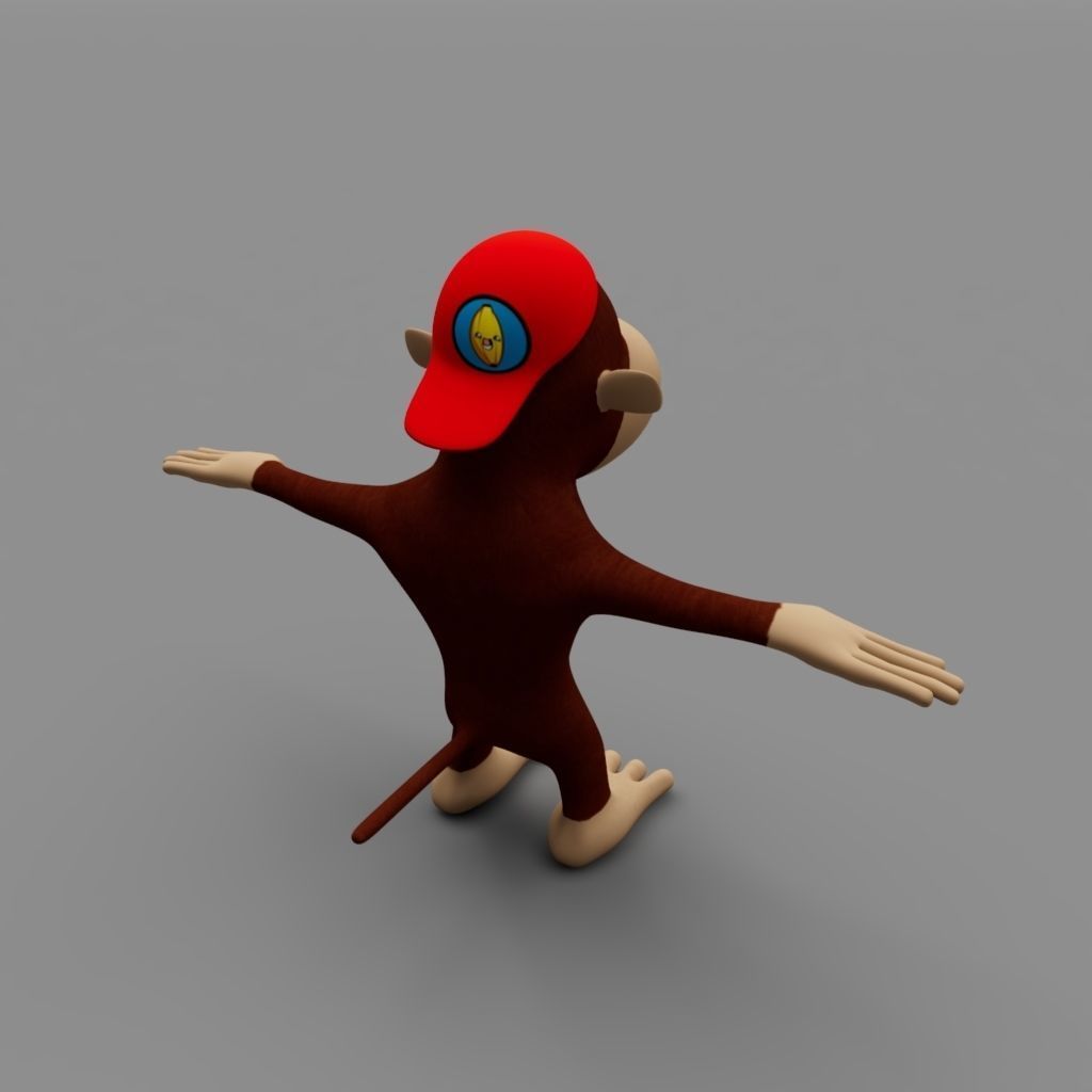 Cartoon Monkey Low-poly 3D model_4