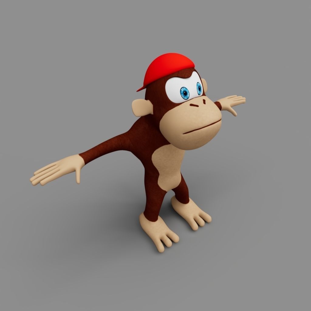 Cartoon Monkey Low-poly 3D model_2
