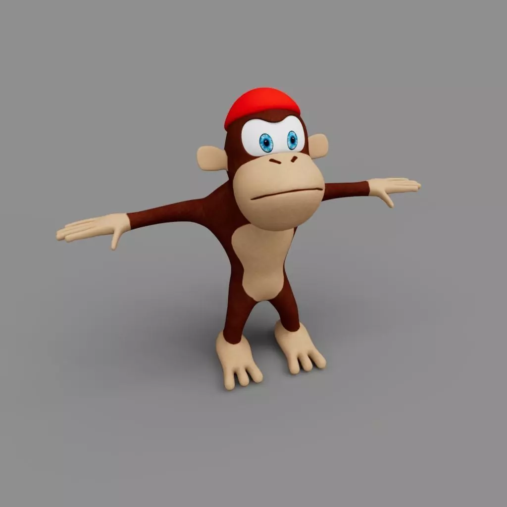 Cartoon Monkey Low-poly 3D model_0