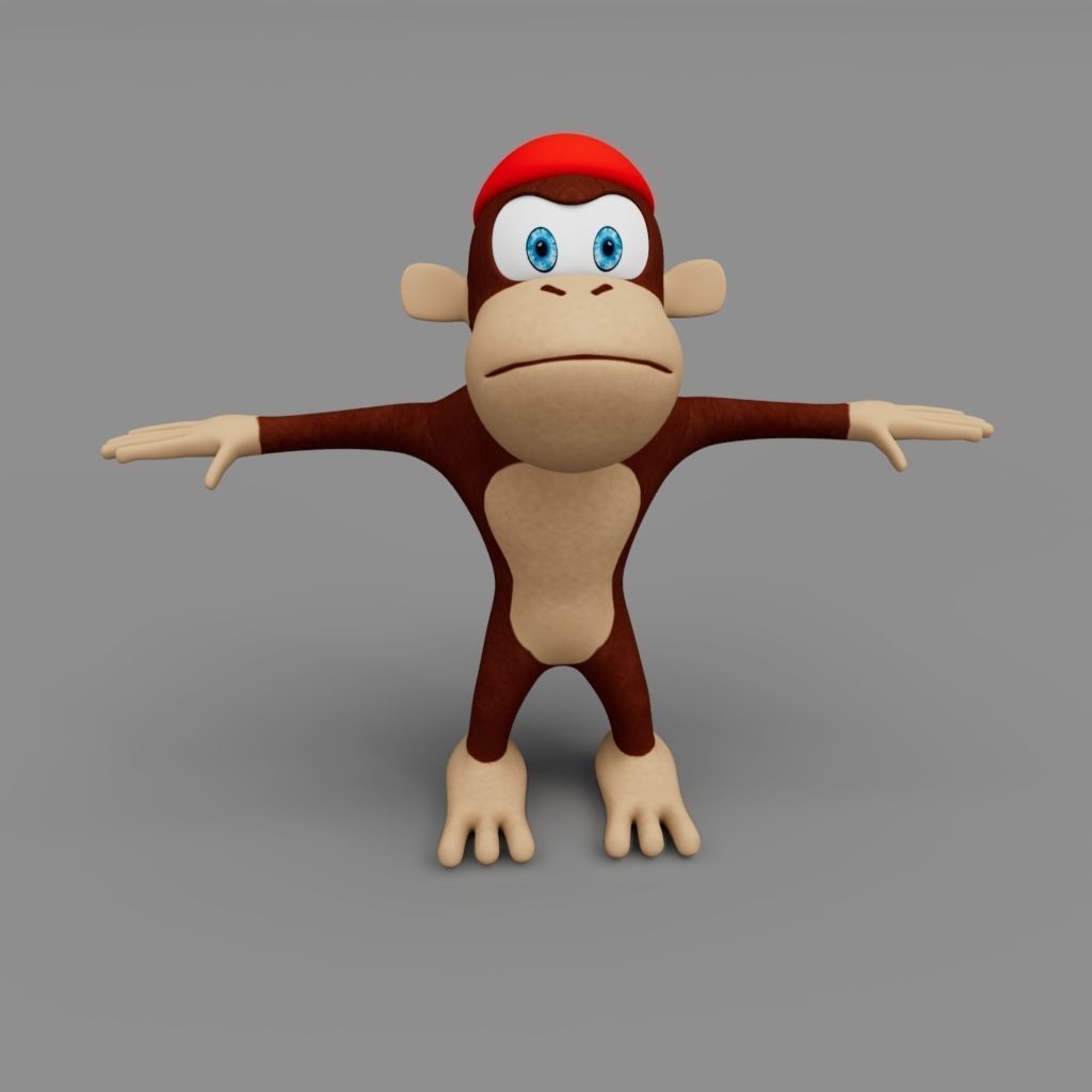 Cartoon Monkey Low-poly 3D model_3
