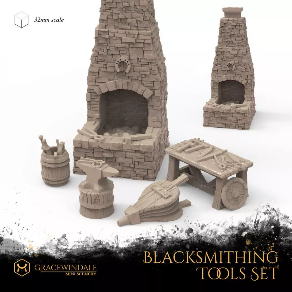 Blacksmith Tools Set 3D print model_0