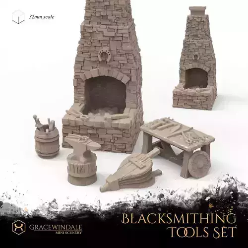 Blacksmith Tools Set 3D print model