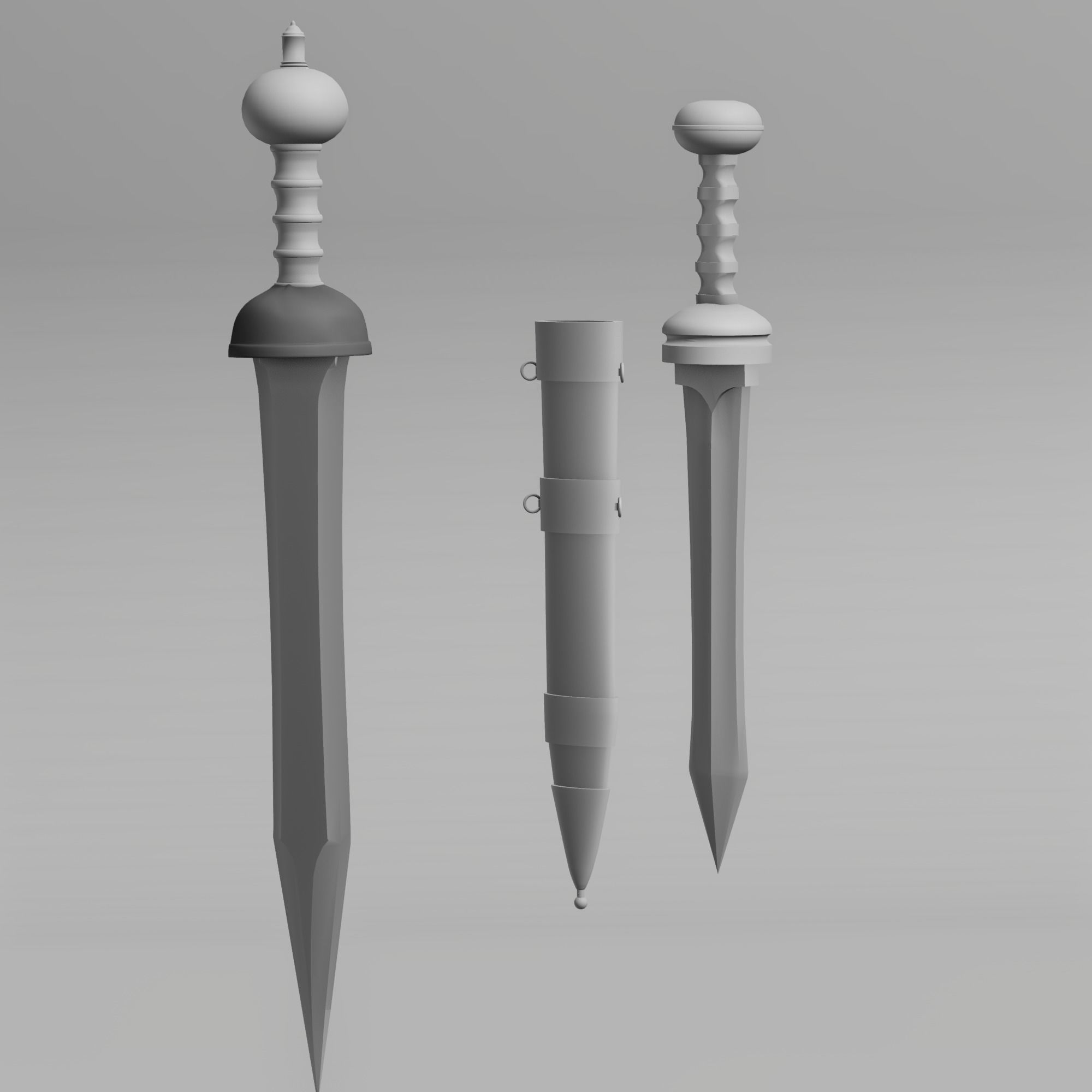 Roman sword Game ready model LowPoly Low-poly 3D model_20