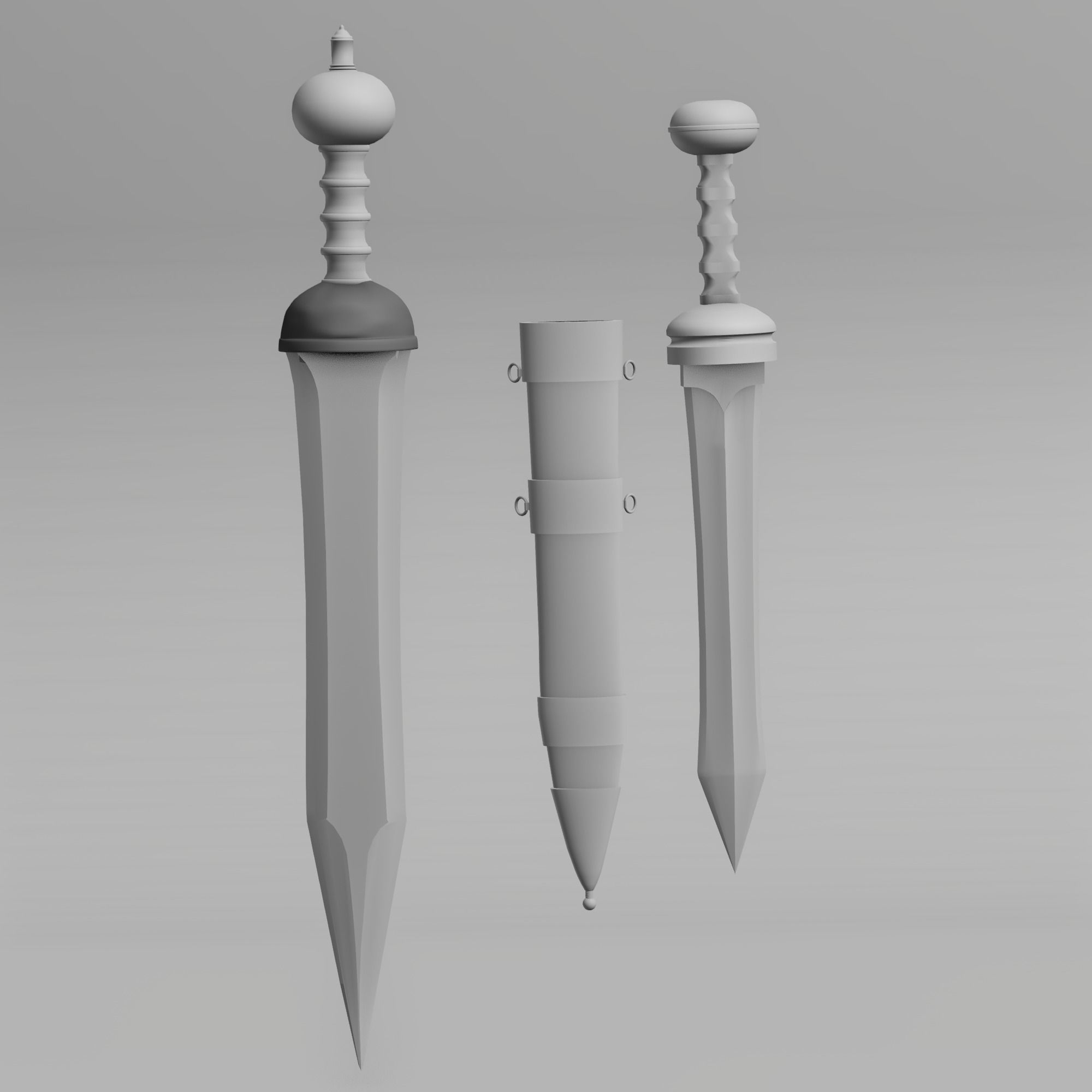Roman sword Game ready model LowPoly Low-poly 3D model_22