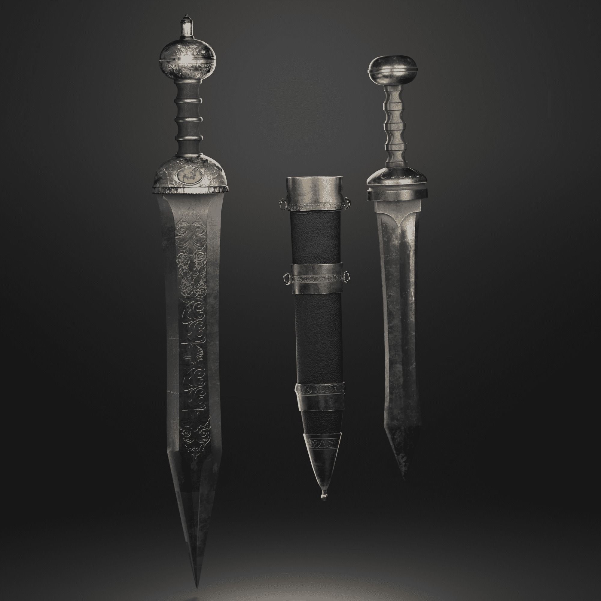 Roman sword Game ready model LowPoly Low-poly 3D model_10