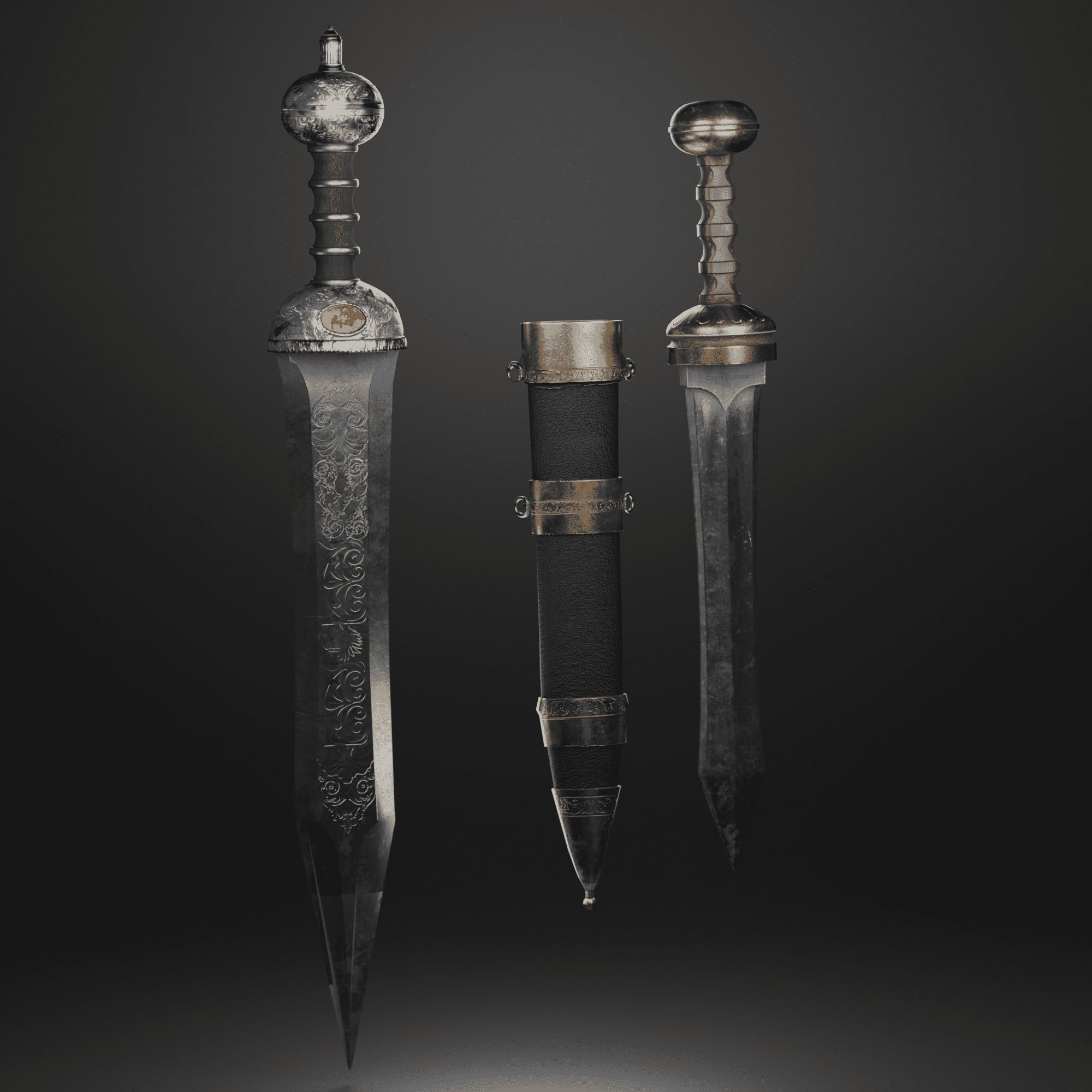 Roman sword Game ready model LowPoly Low-poly 3D model_11