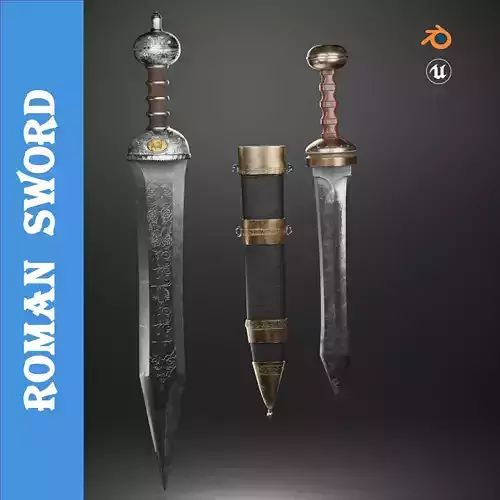 Roman sword Game ready model LowPoly