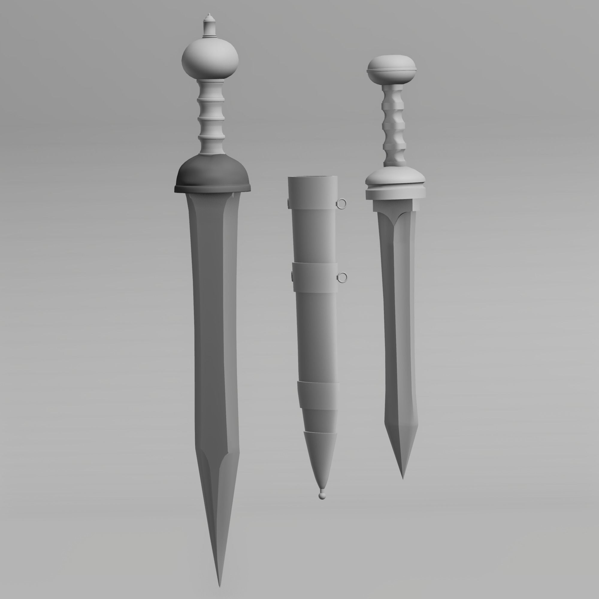 Roman sword Game ready model LowPoly Low-poly 3D model_21