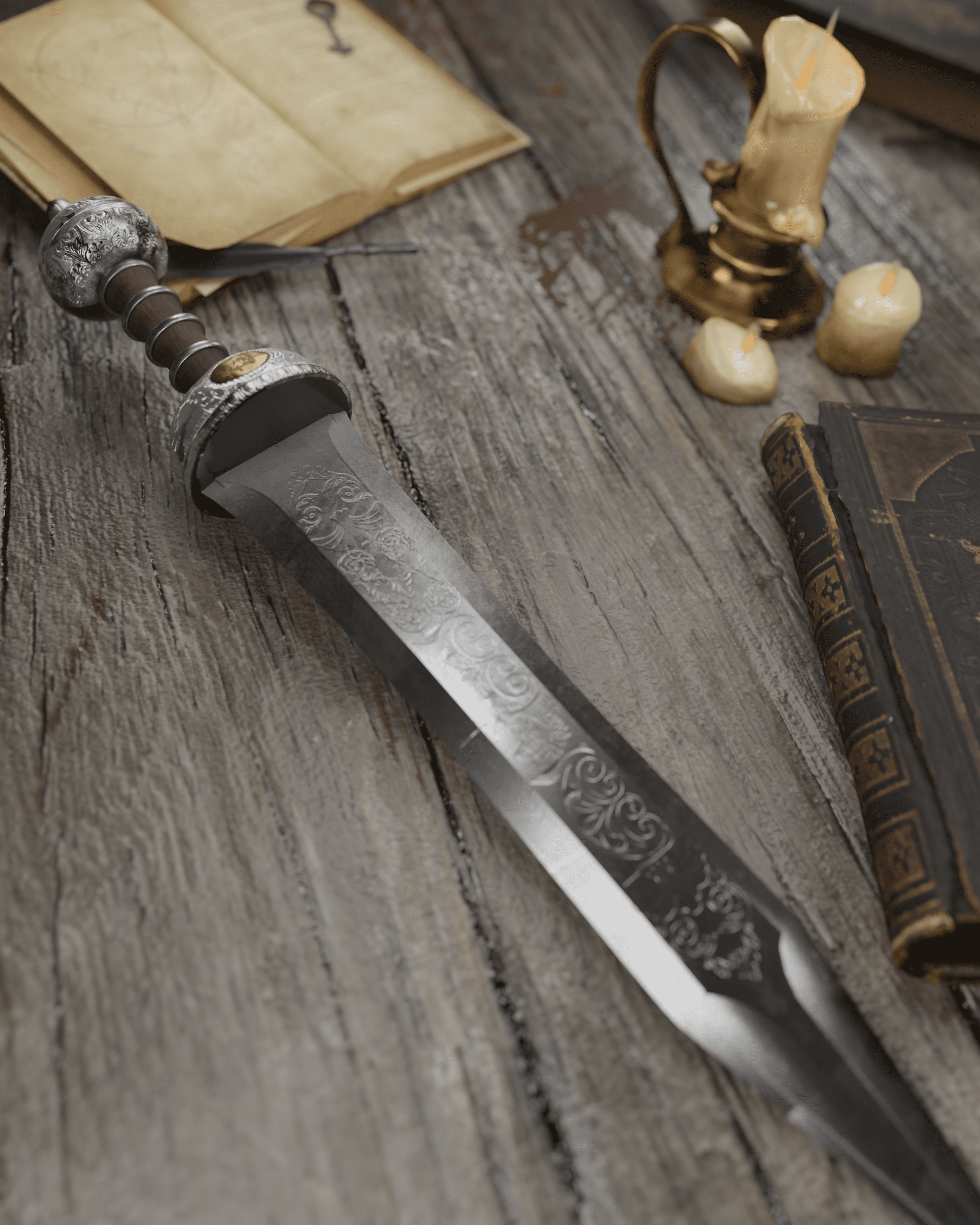 Roman sword Game ready model LowPoly Low-poly 3D model_5