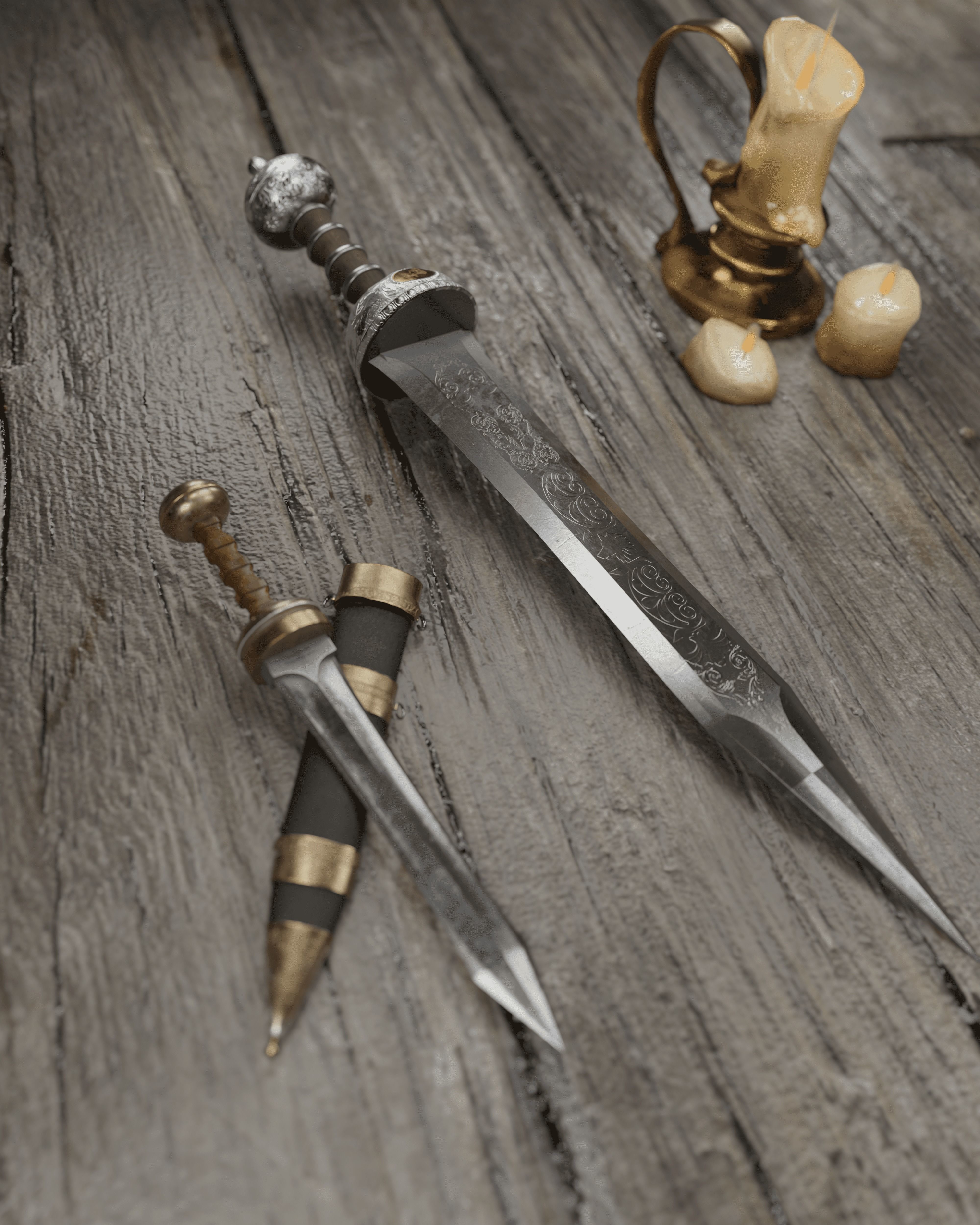 Roman sword Game ready model LowPoly Low-poly 3D model_2