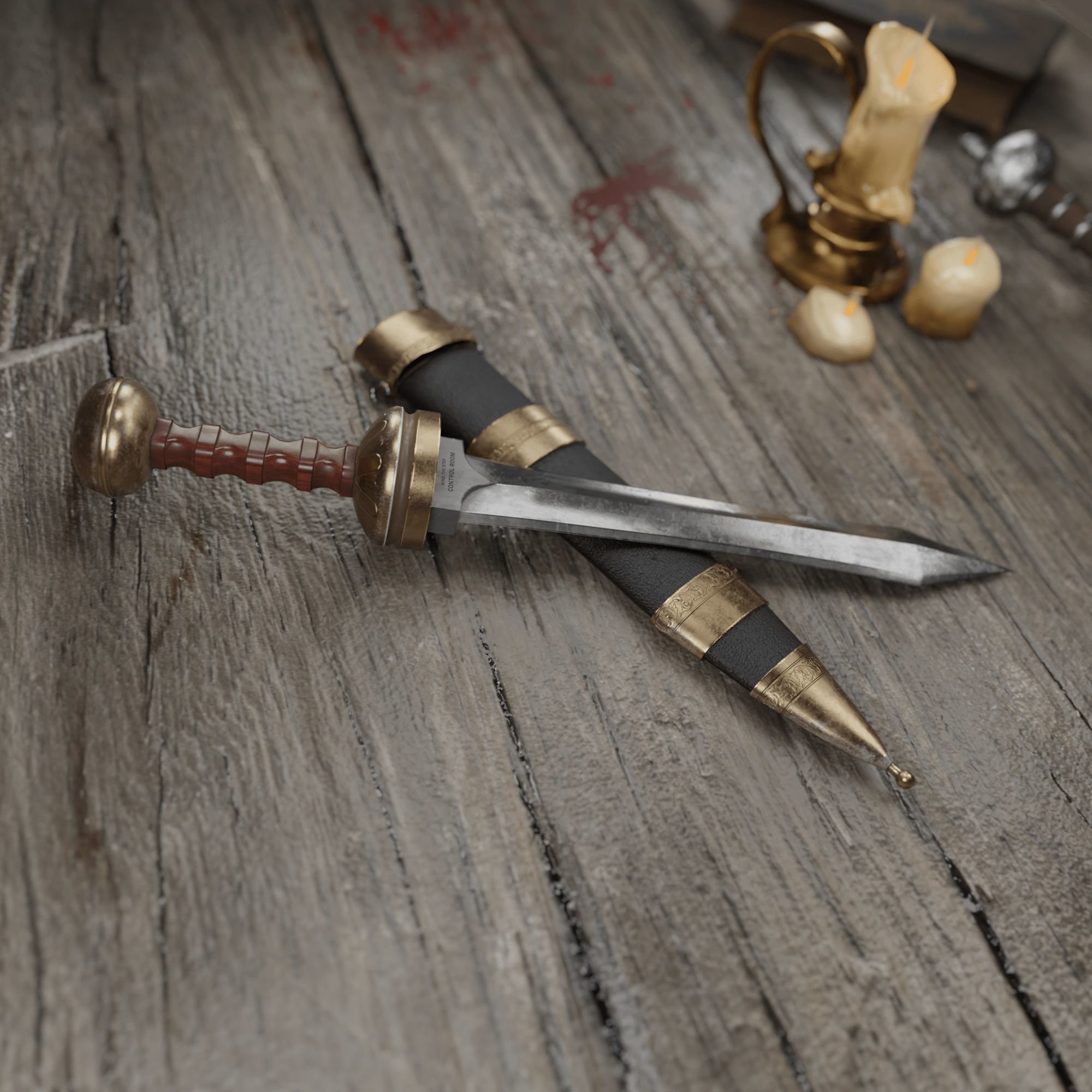 Roman sword Game ready model LowPoly Low-poly 3D model_8