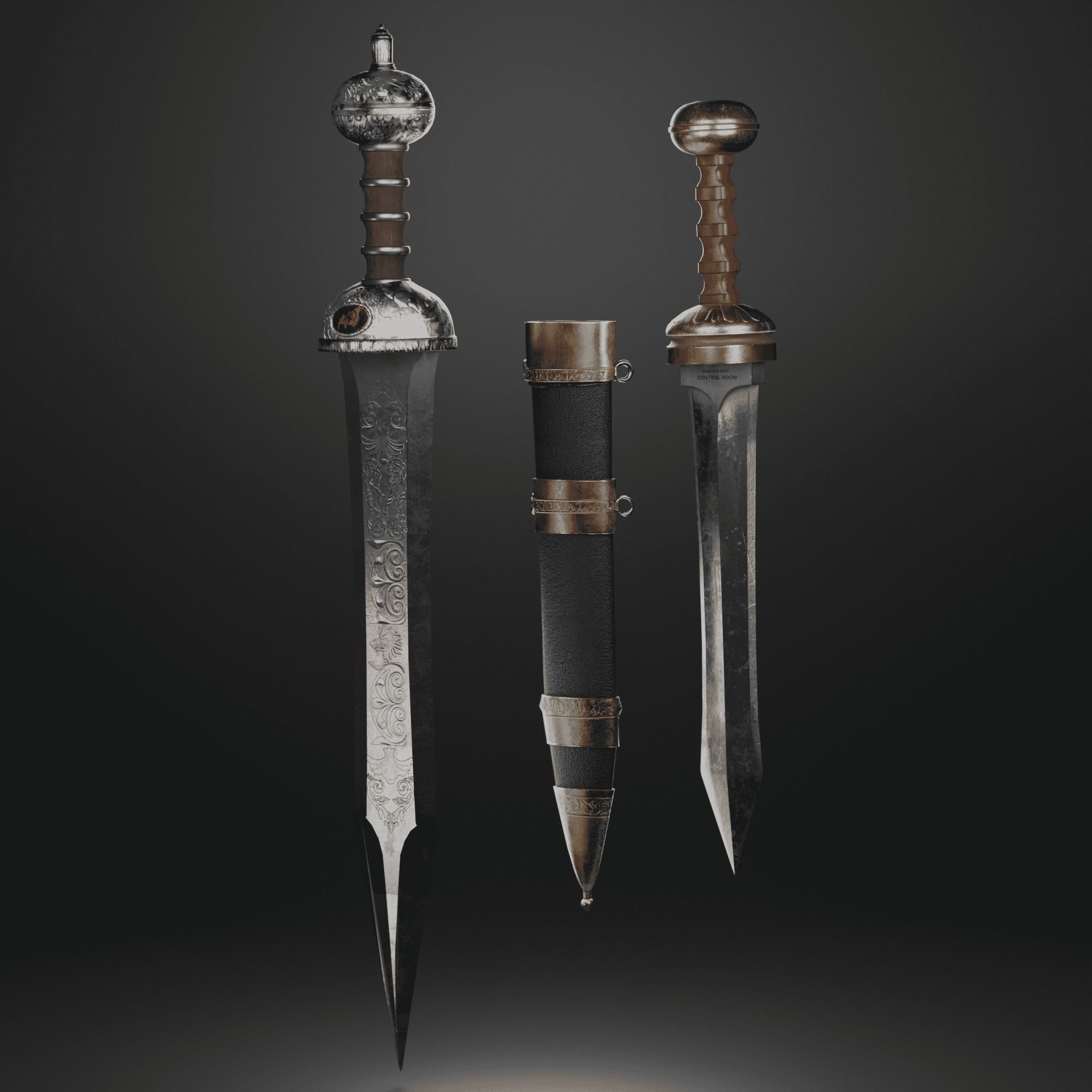 Roman sword Game ready model LowPoly Low-poly 3D model_19