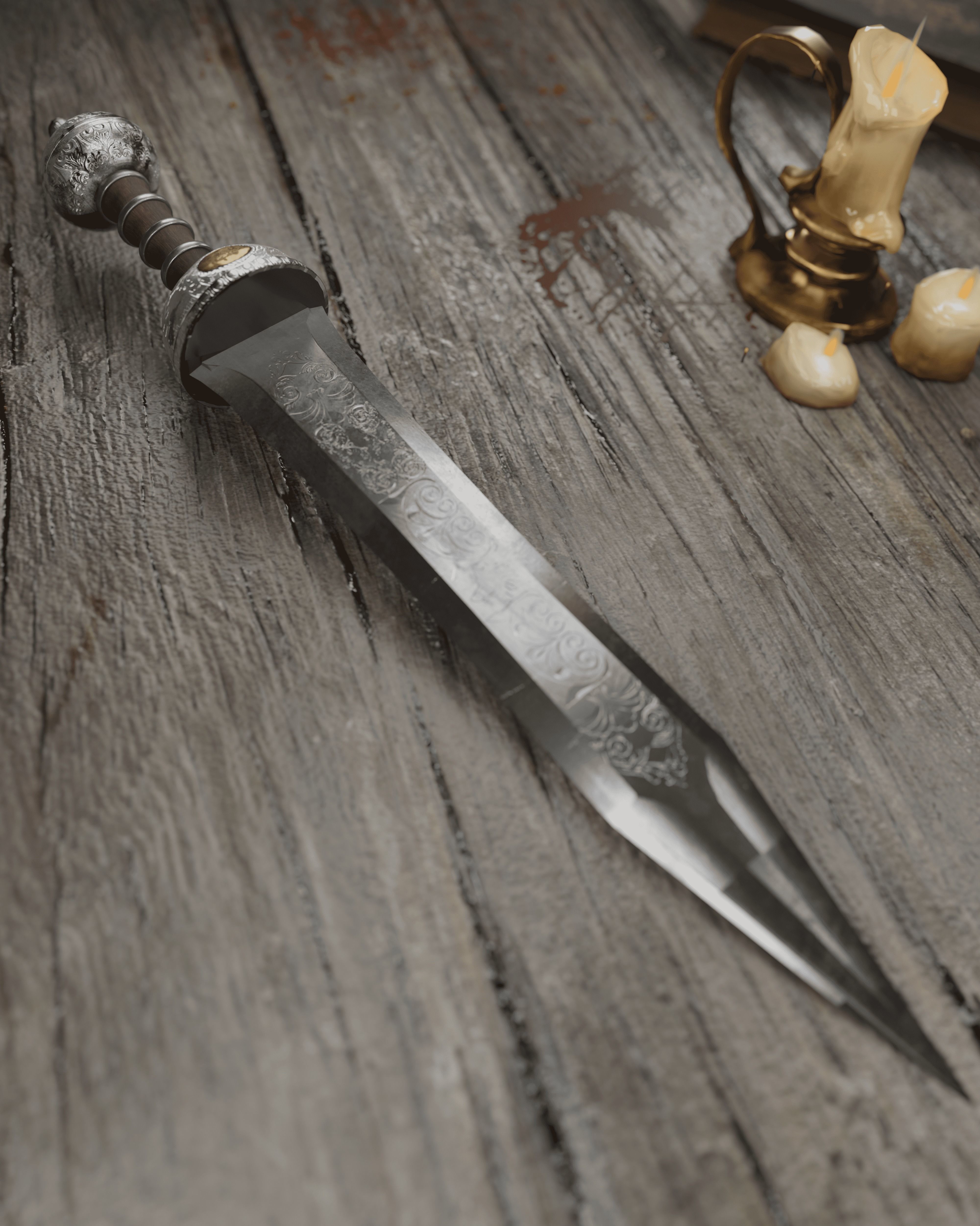 Roman sword Game ready model LowPoly Low-poly 3D model_9