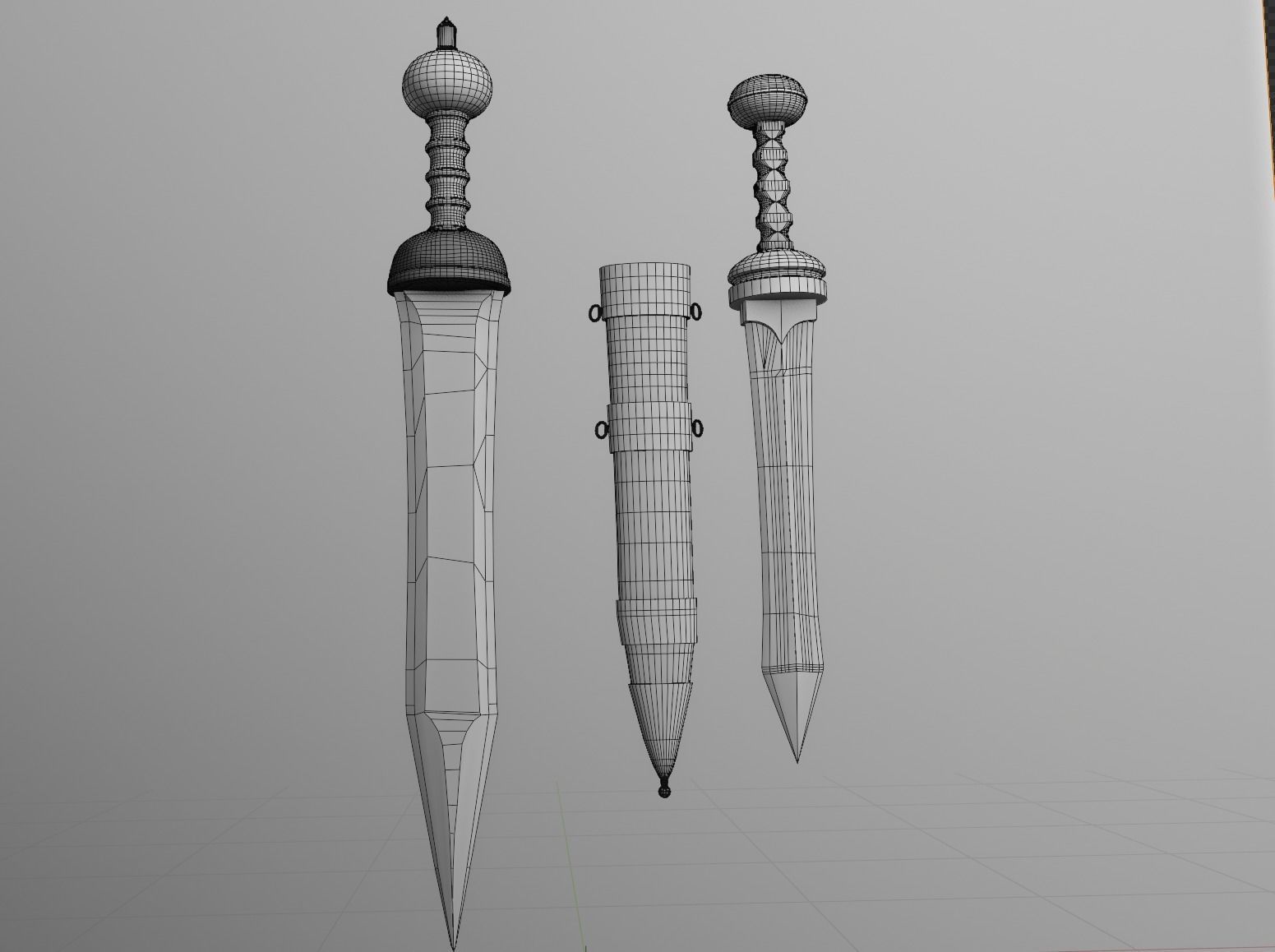 Roman sword Game ready model LowPoly Low-poly 3D model_25