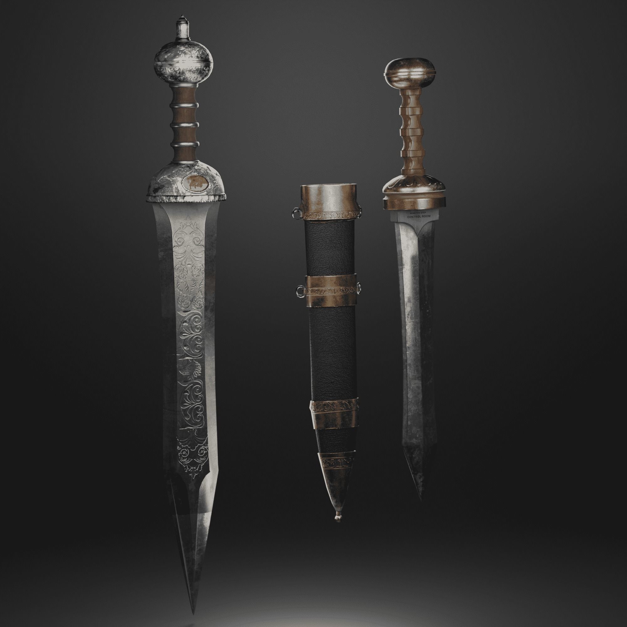 Roman sword Game ready model LowPoly Low-poly 3D model_12