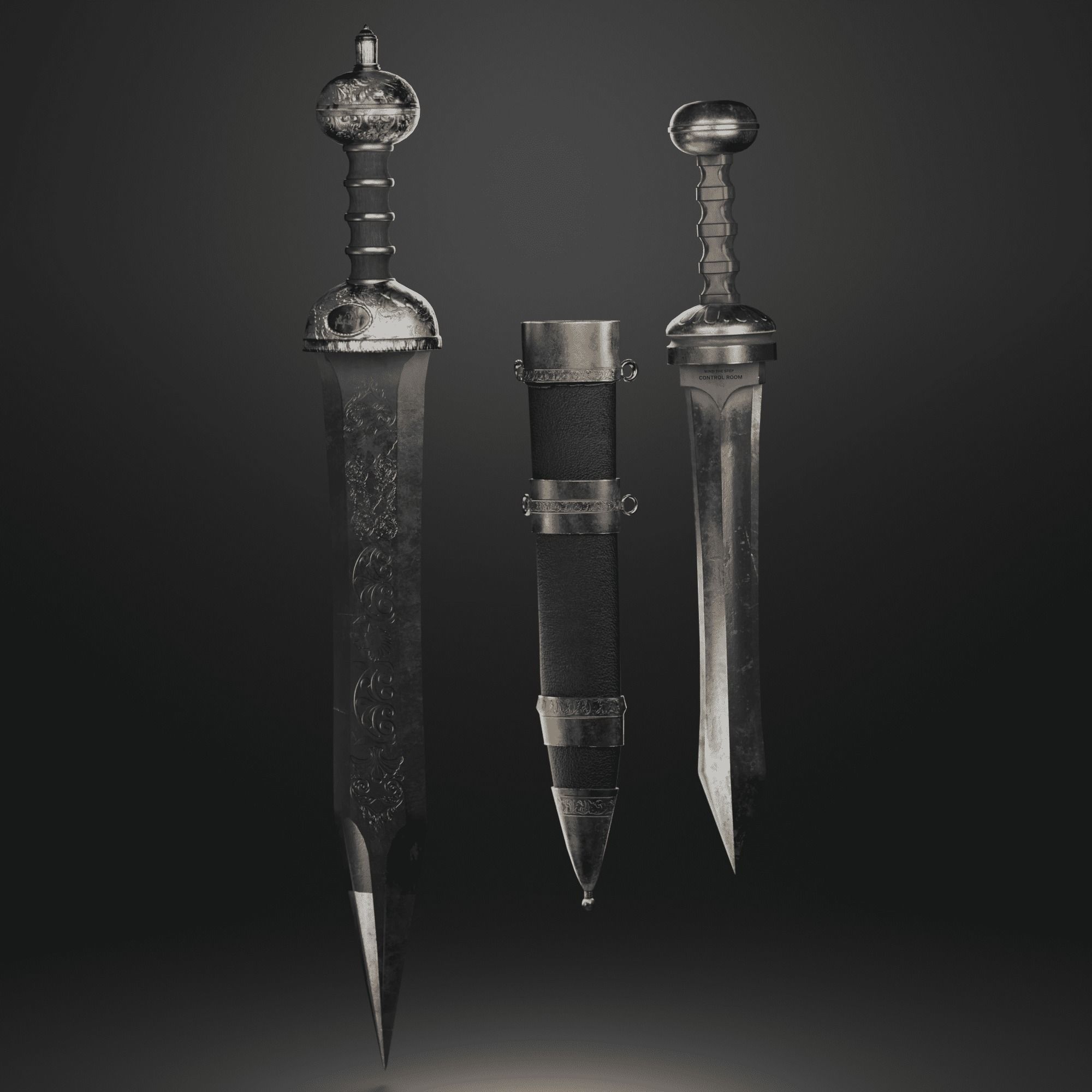 Roman sword Game ready model LowPoly Low-poly 3D model_26
