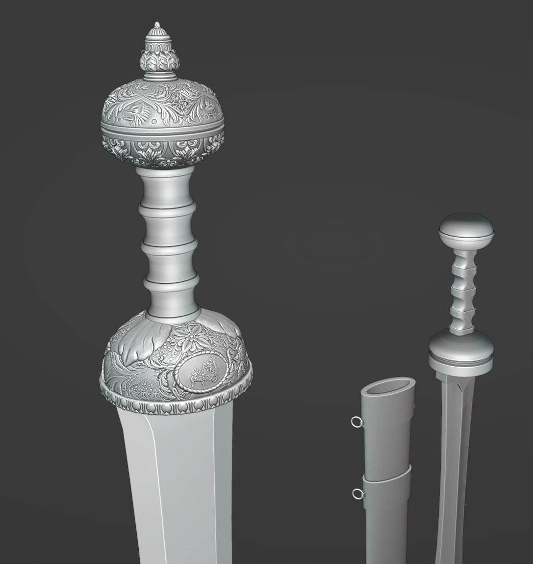 Roman sword Game ready model LowPoly Low-poly 3D model_24