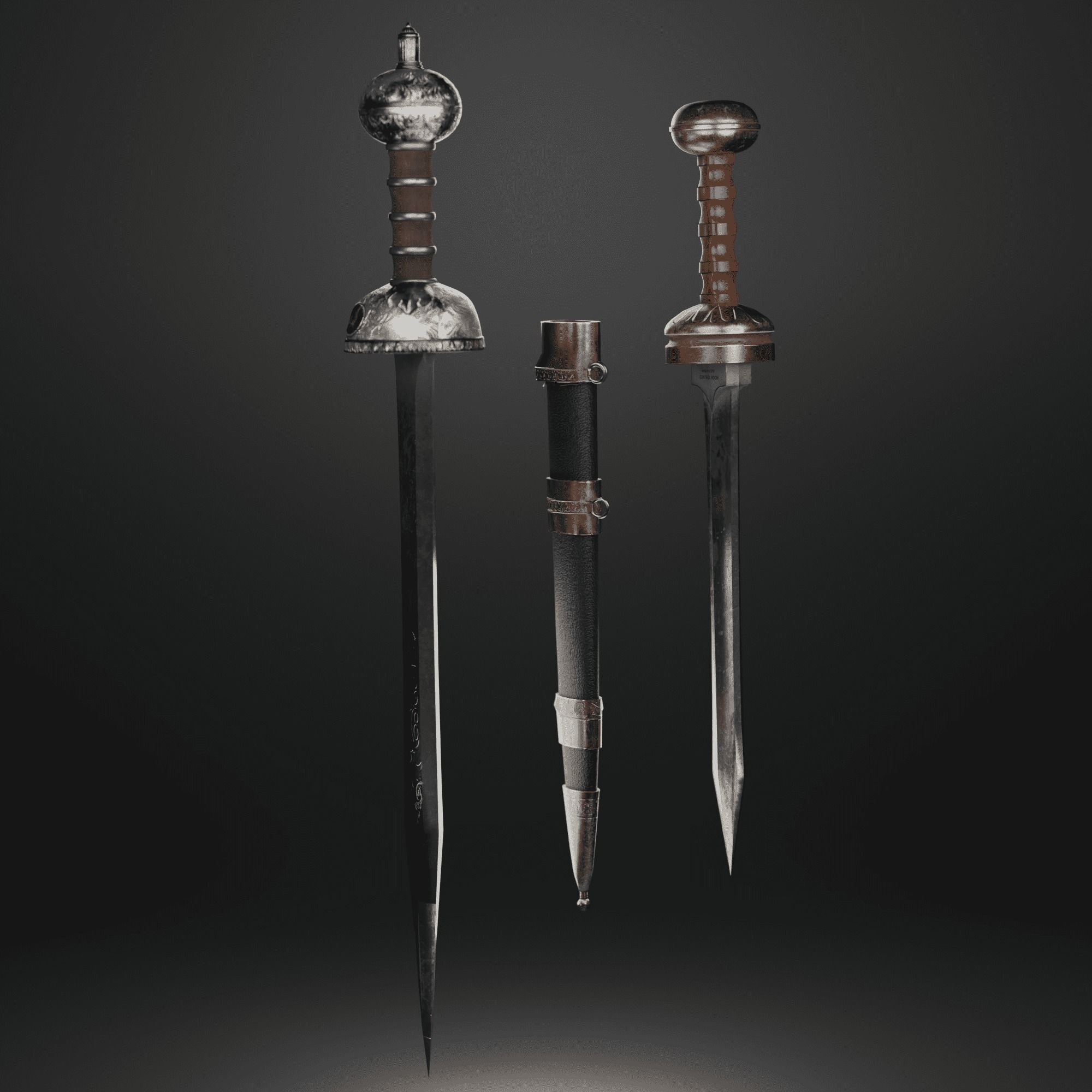 Roman sword Game ready model LowPoly Low-poly 3D model_17