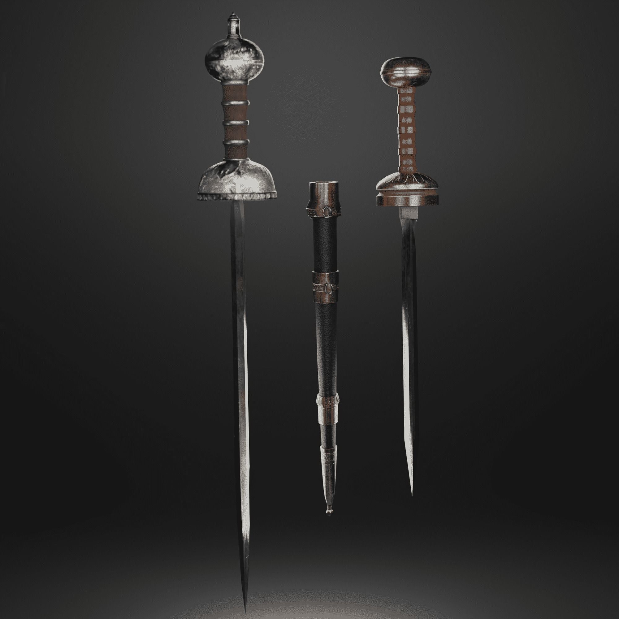 Roman sword Game ready model LowPoly Low-poly 3D model_16