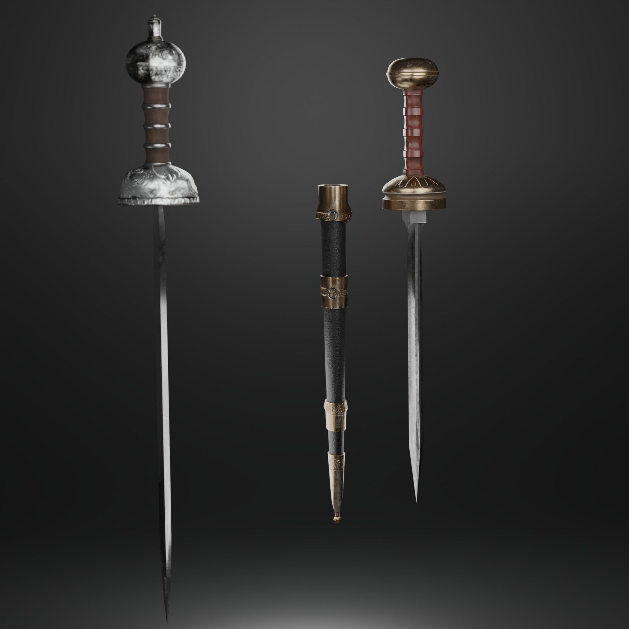 Roman sword Game ready model LowPoly Low-poly 3D model_15