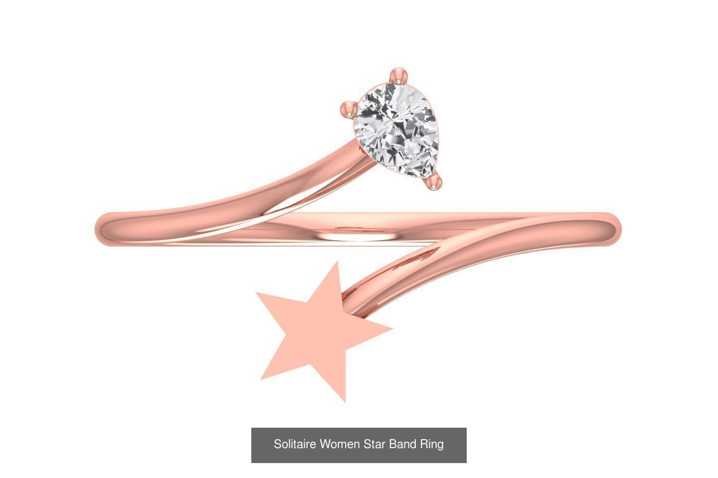 9 Solitaire Women Star Band Rings Collection _5