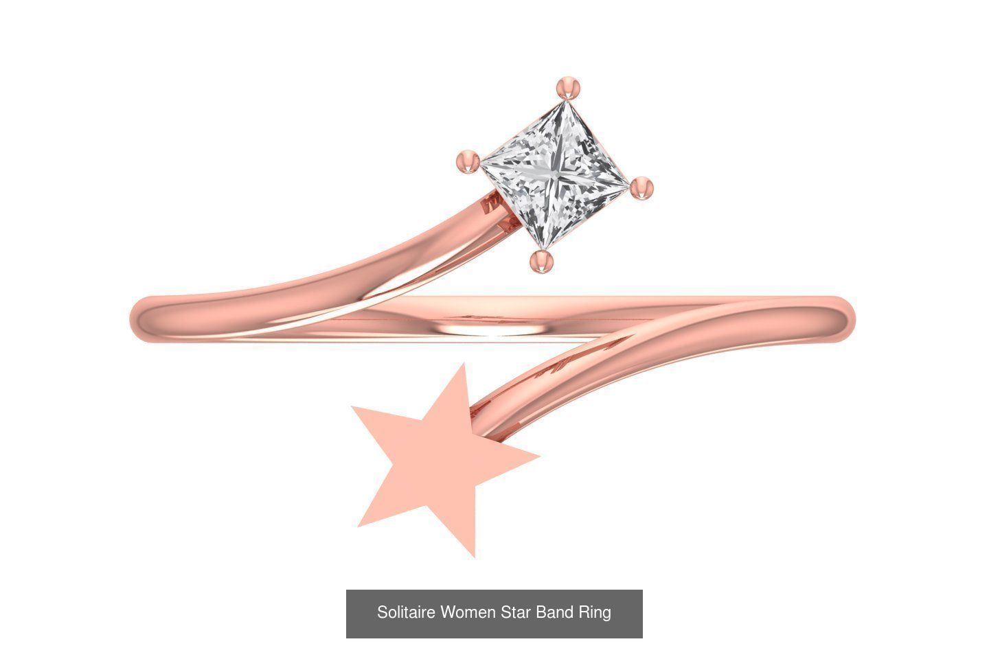 9 Solitaire Women Star Band Rings Collection _7